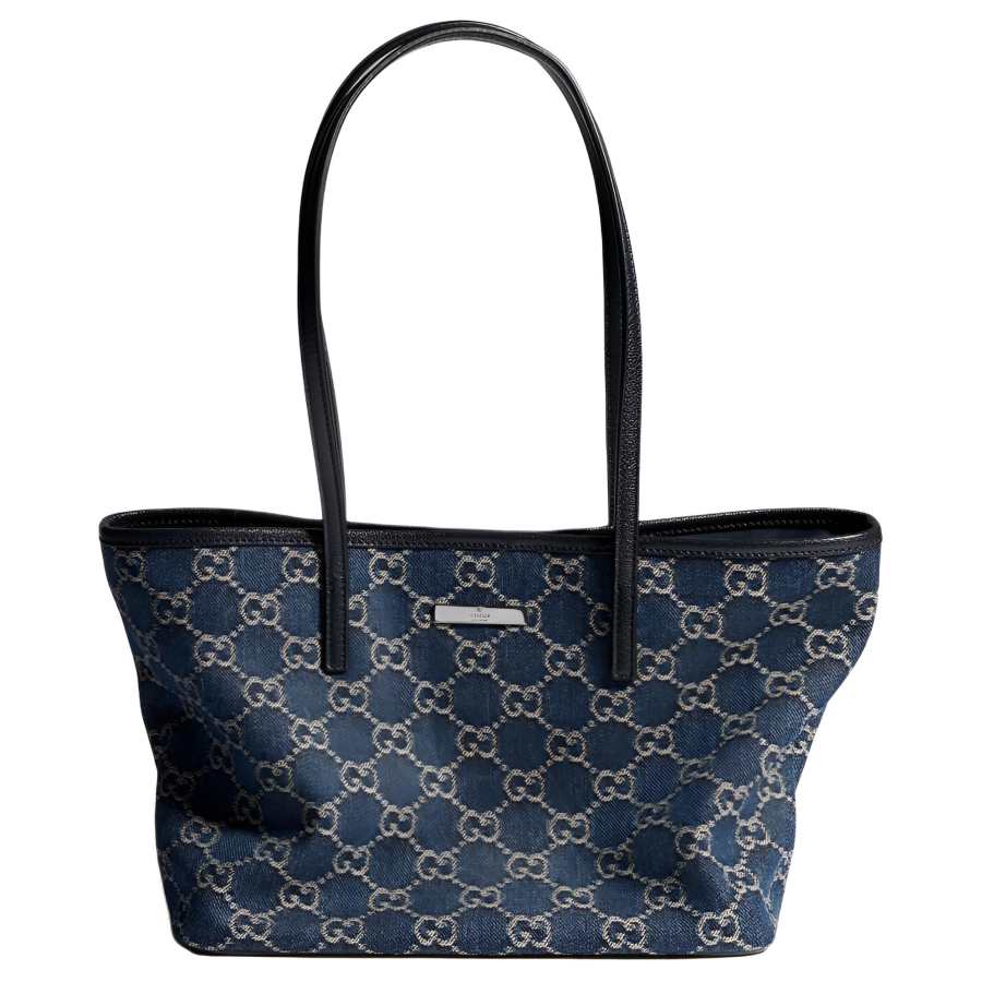GUCCI Denim Shoulder Bag Small Women's Dark Blue