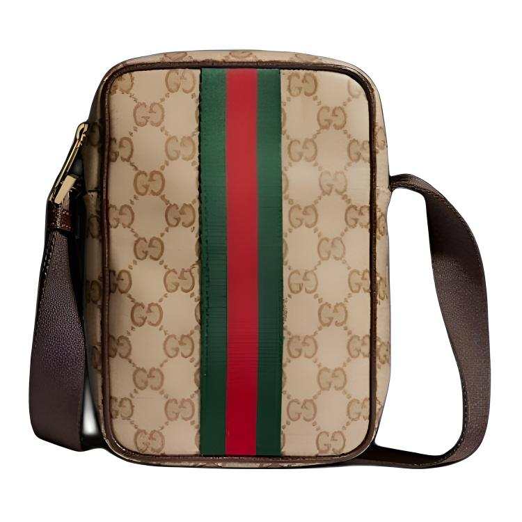 GUCCI Web Fabric Crossbody Bags Mini Women's Brown