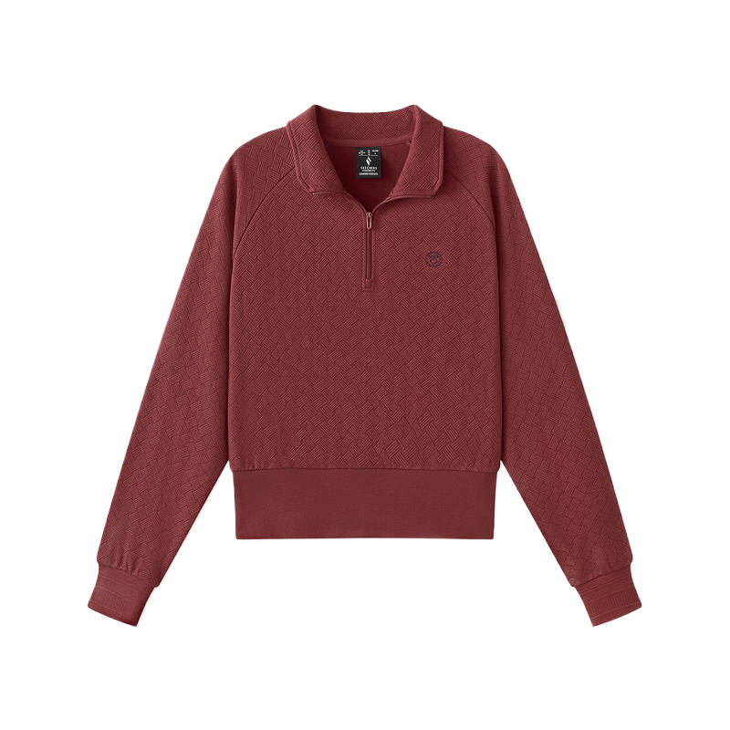 Skechers Sweatshirts Women's Wine Red 05Y9 Lapel Moderate