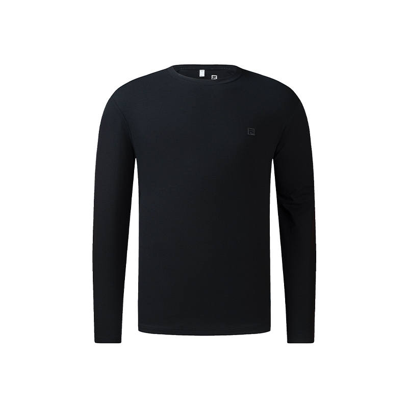 FILA T Shirts Men's Pitch Black Crew Neck Moderate Straight Fit