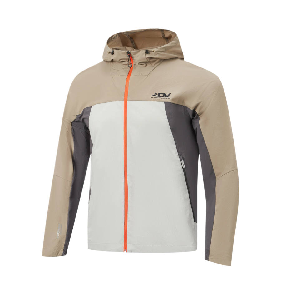 Li-Ning Li Ning Trench Coats Men's Calm Gray/Tea Milk Brown/Meteorite Gray Hooded Non Detachable Moderate