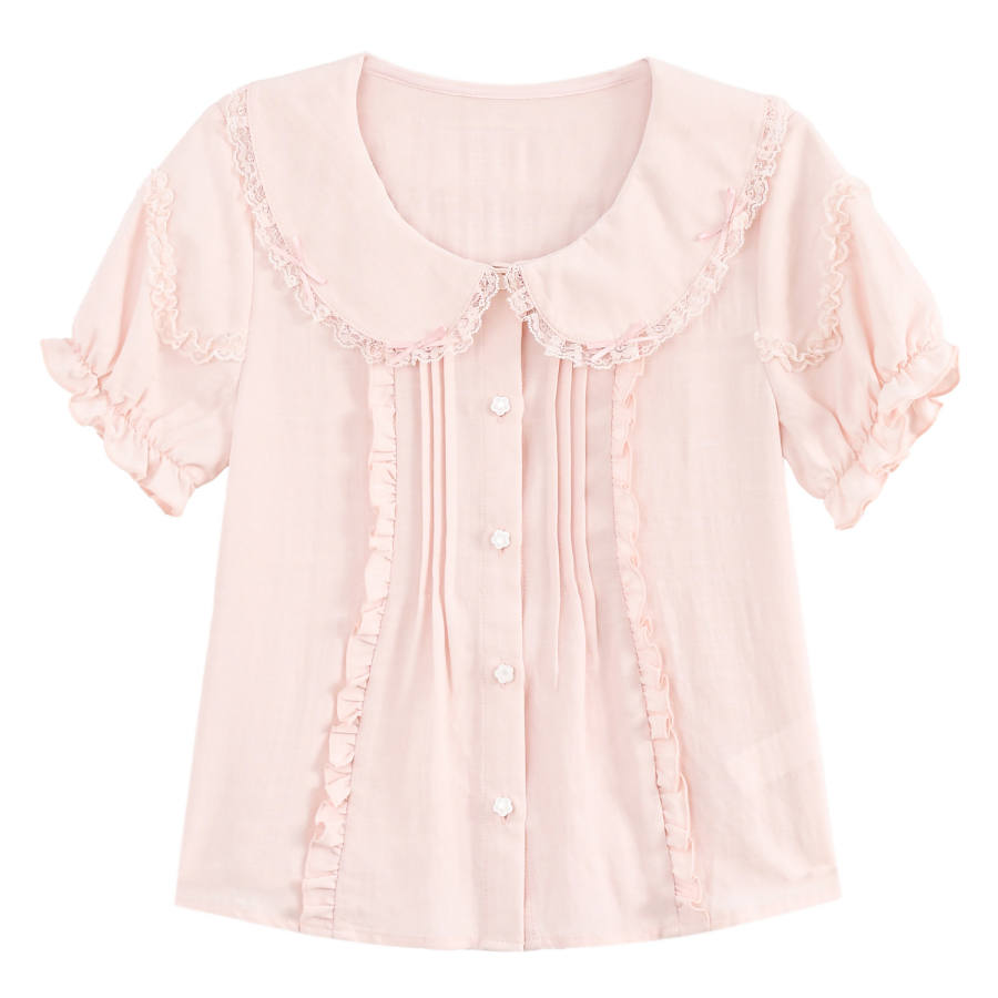 SNBL SNBL Shirts Women's Pink Peter Pan Collar Moderate