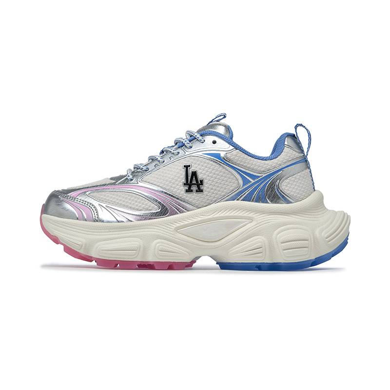 MLB Los Angeles Dodgers Chunky Sneakers Unisex Low Top Silver/Pink/Blue