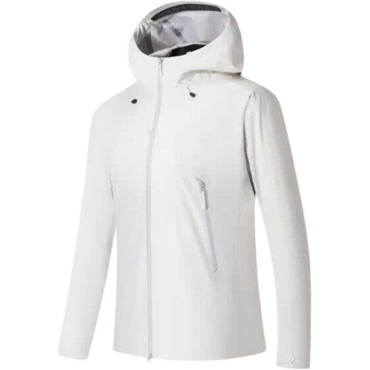 ANTA Windbreaker Jackets Women's Van Starry White Hooded Non Detachable Moderate Straight Fit