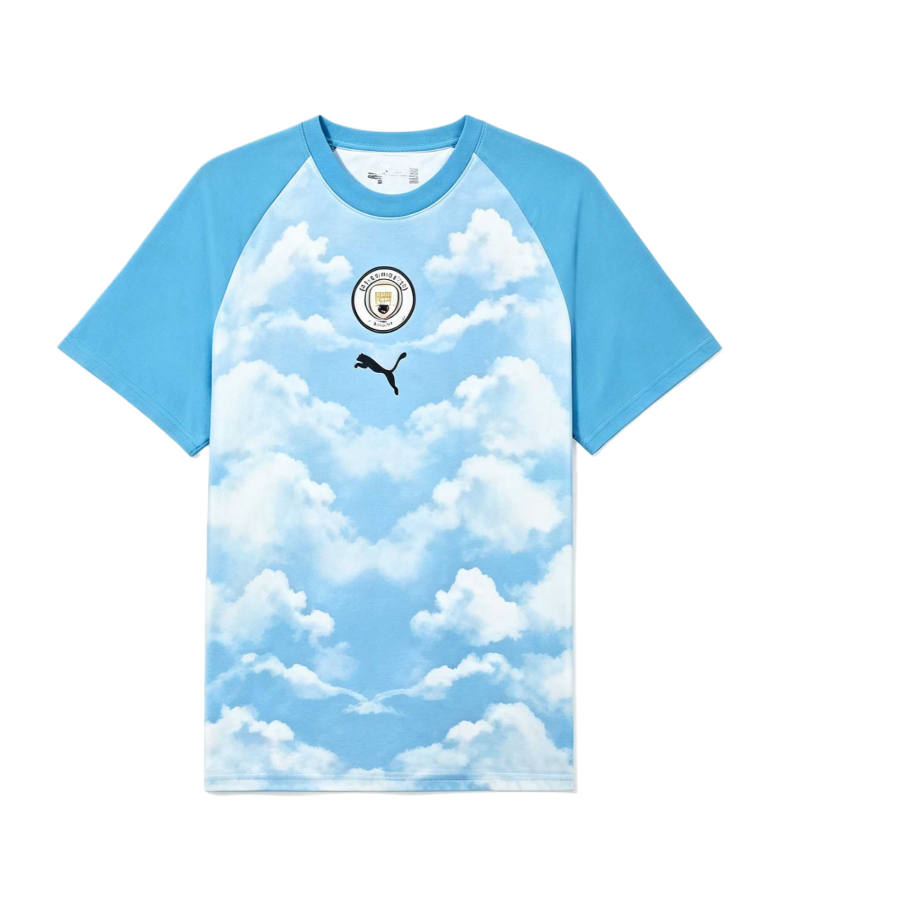 PUMA T Shirts Men's Aqua Blue Crew Neck Moderate
