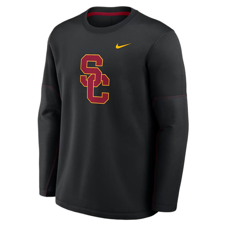 Nike Nike T Shirts Men's Black/Total Crimson Team Crew Neck Moderate Straight Fit