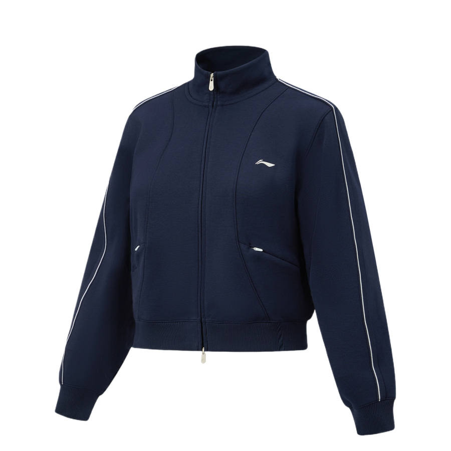 Li-Ning Li Ning Fitness Series Sweatshirts Women's Lighthouse Blue Stand Collar Moderate
