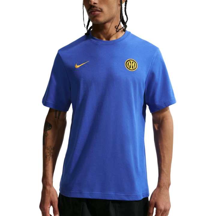 Nike Nike Inter Milan T Shirts Men's Royal Blue/University Gold Crew Neck Moderate