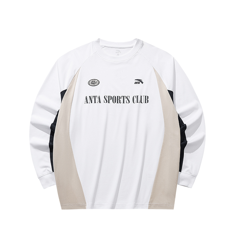 ANTA Life Collection T Shirts Men's Snowflake White/Indigo/Timber Crew Neck Moderate Straight Fit