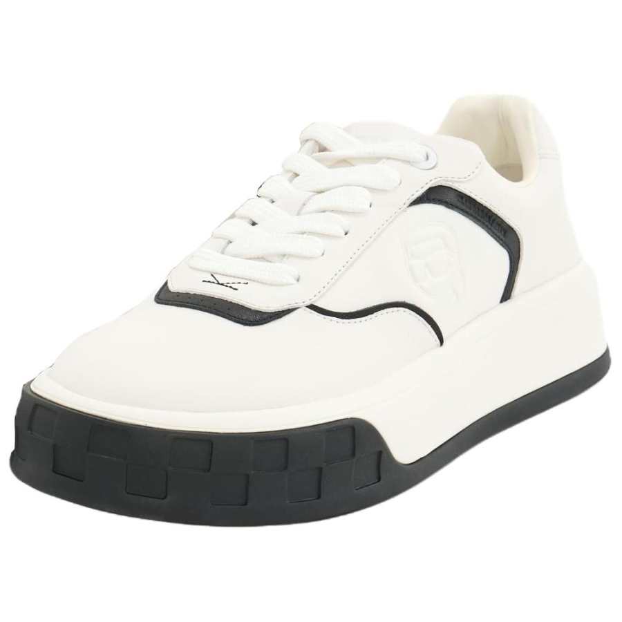 KARL LAGERFELD / Karl Lagerfeld Jeans Skateboard Shoes Men's Low Top Ecru