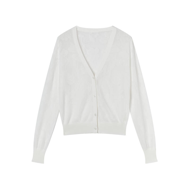 XIANGYING Knitwear Women's White V Neck Moderate