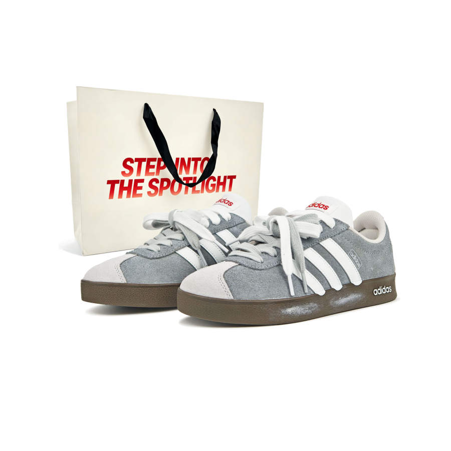 Adidas Adidas VL COURT 2.0 Skateboard Shoes Unisex Low Top Blue Gray, White