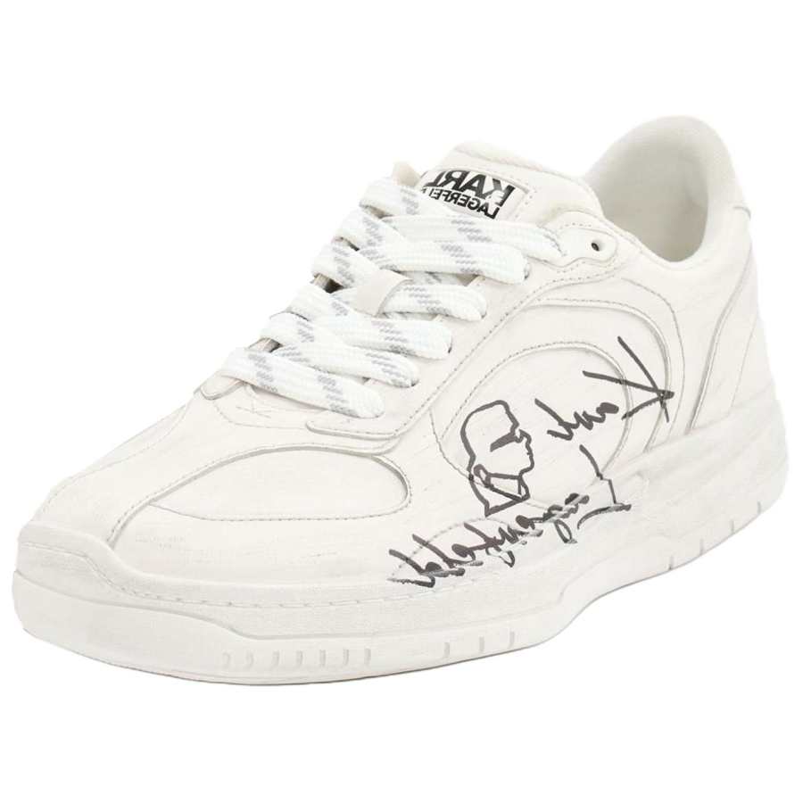 KARL LAGERFELD / Karl Lagerfeld Jeans Skateboard Shoes Men's Low Top Pure White