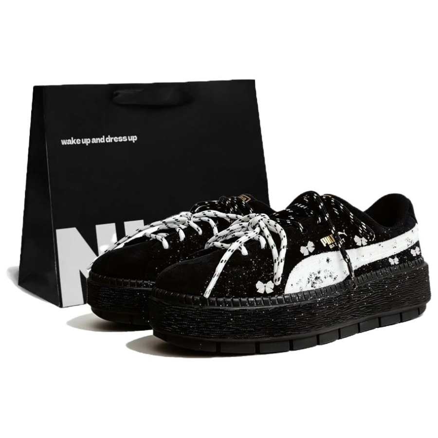 PUMA Platform Trace Skateboard Shoes Women's Low Top Black White