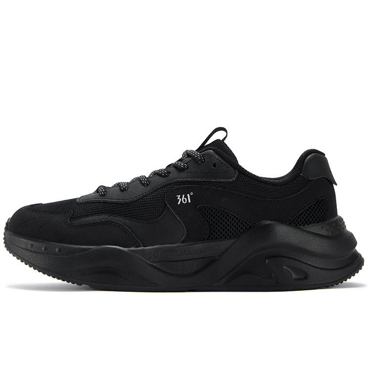 361° Cushioning Abrasion Resistant Low top Casual Shoes Men's Black