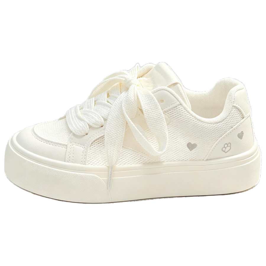 JBBCN Casual Shoes Women's Low Top Ecru Solid Color