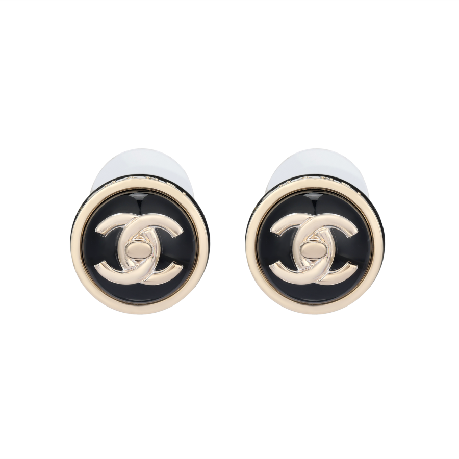 CHANEL CHANEL Stud Earrings Women's Black