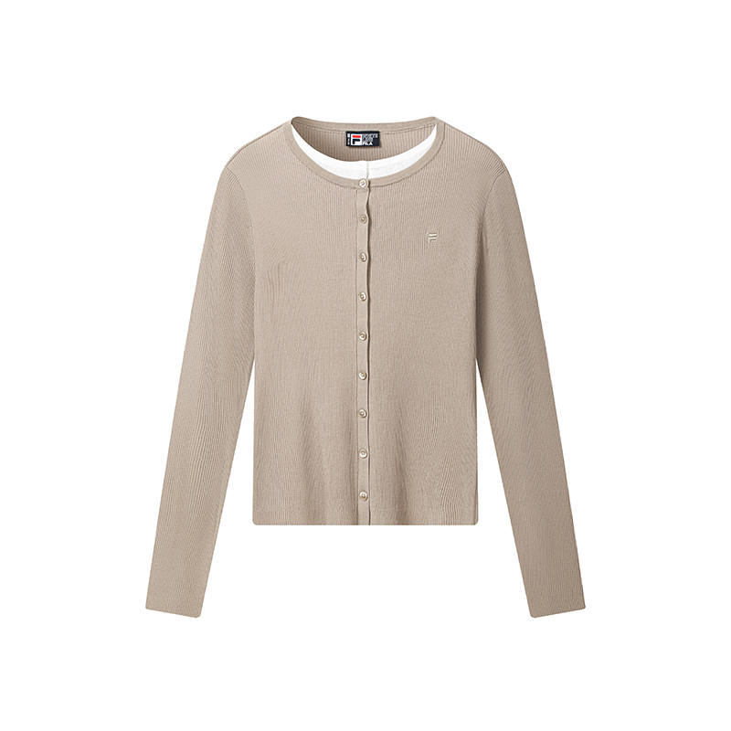FILA Knitwear Women's Pottery Gray Crew Neck Moderate