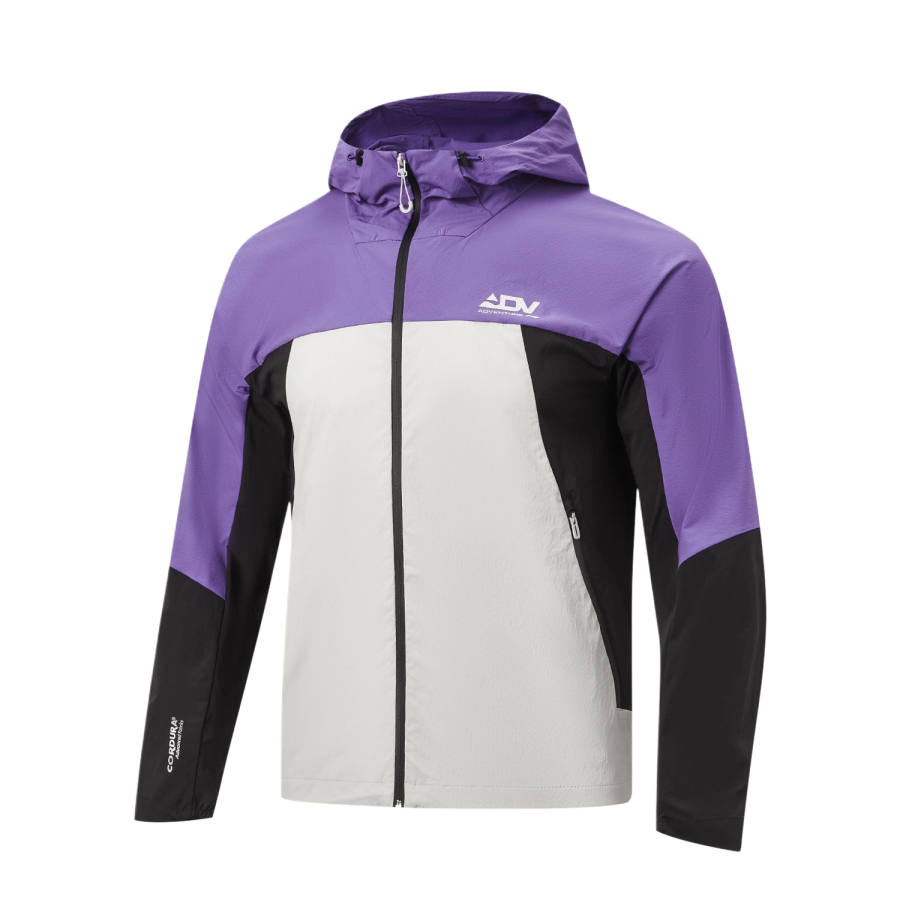 Li-Ning Li Ning Trench Coats Men's Calm Gray/Starry Purple/Black Hooded Non Detachable Moderate