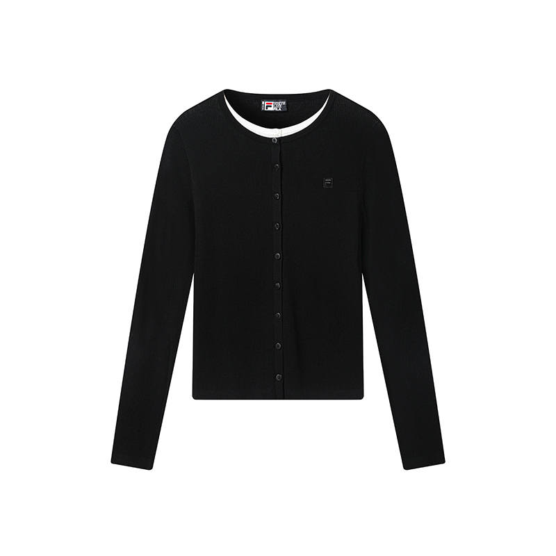FILA Knitwear Women's Jet Black Crew Neck Moderate