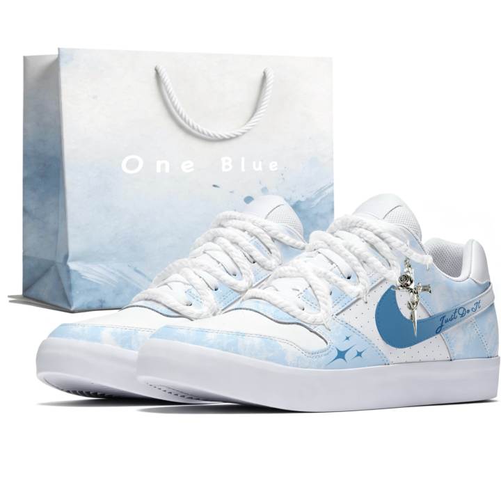 Nike Nike SB Delta Skateboard Shoes Unisex Low Top White, Blue