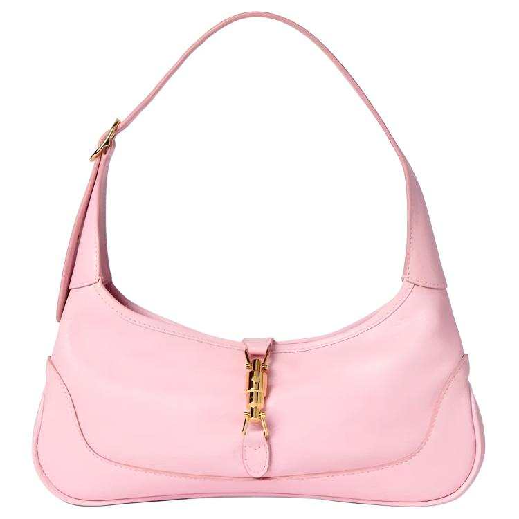 GUCCI Jackie Soft Grain Leather Shoulder Bag Medium Women's Light Pink