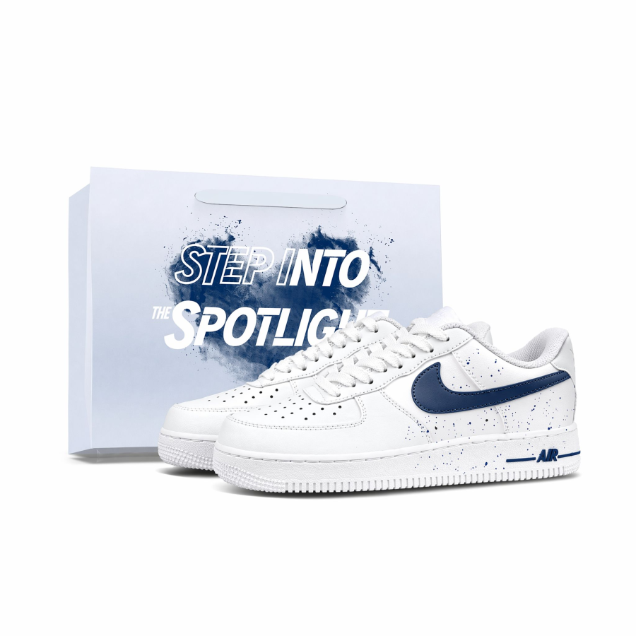 Nike Nike Skateboard Shoes Unisex Low Top White Blue Ink Splatter Colorway