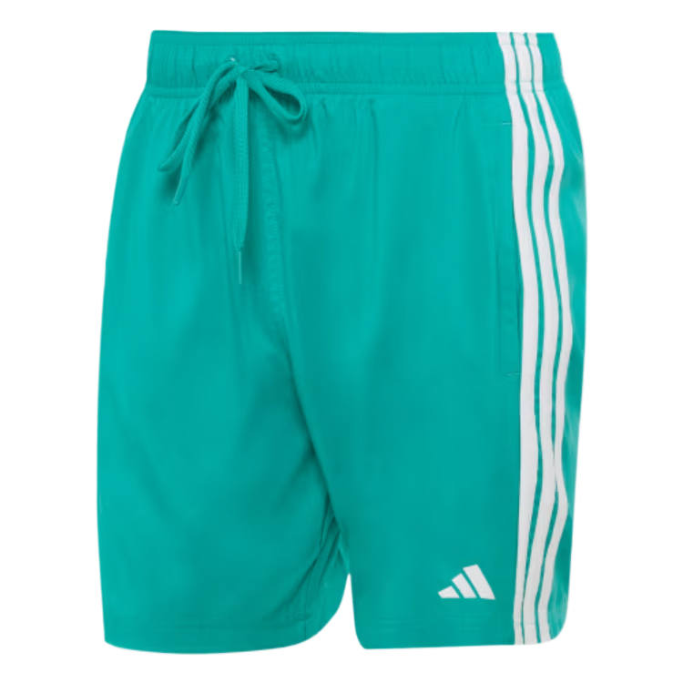 Adidas Adidas Swimming Shorts Men's Equipment Green/White Moderate Square Leg Swim Trunks