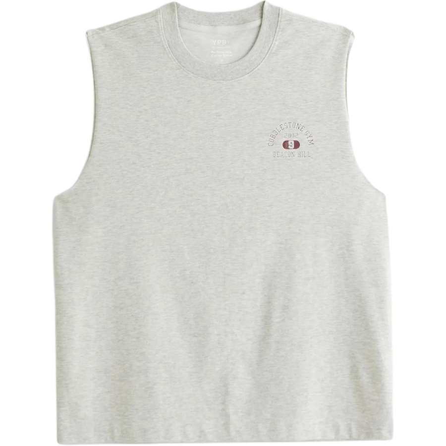 Abercrombie&Fitch Tank Tops Men's Heather Gray Crew Neck Moderate