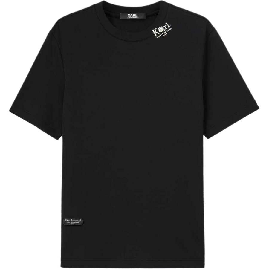 KARL LAGERFELD / Karl Lagerfeld Jeans T Shirts Men's Black Crew Neck Thin Straight Fit