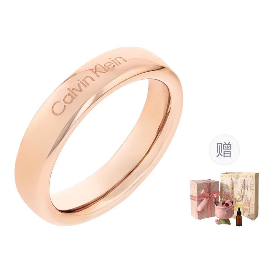 CALVIN KLEIN 316L Stainless Steel Niche, Trendy, Premium Aesthetic, Versatile Ring Unisex Gold