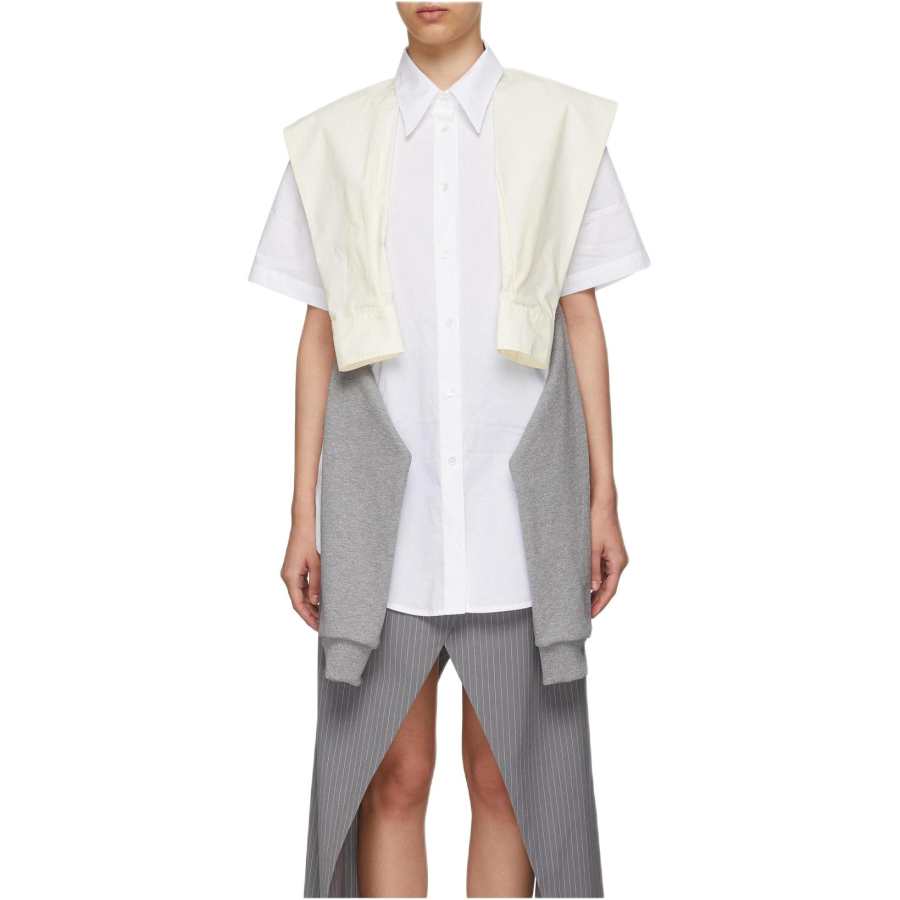 MM6 Maison Margiela Solid Color Shirt Women's White