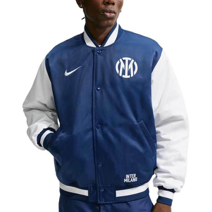 Nike Nike Inter Milan Jackets Men's Blue Dotted Line/White/White Baseball Collar Moderate