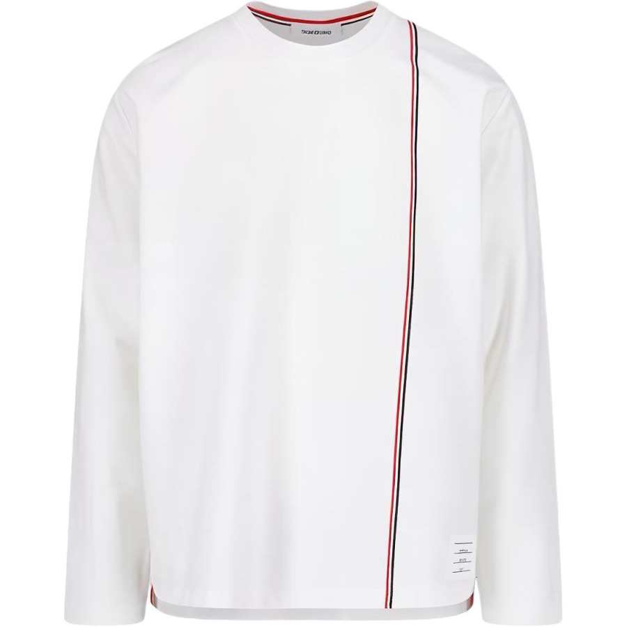 THOM BROWNE THOM BROWNE Rwb Striped Long Sleeved T Shirt
