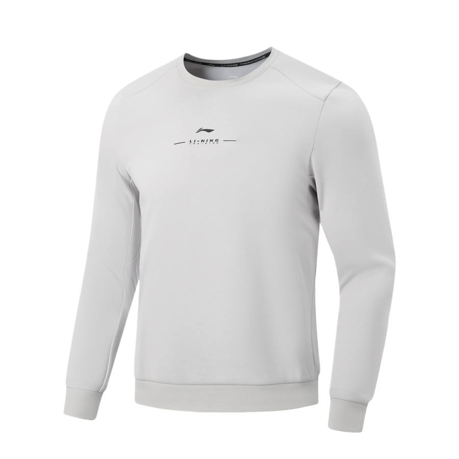 Li-Ning Li Ning Fitness Series Sweatshirts Men's Calm Gray Crew Neck Moderate