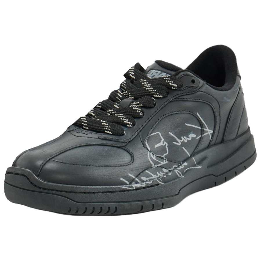 KARL LAGERFELD / Karl Lagerfeld Jeans Skateboard Shoes Men's Low Top Pure Black