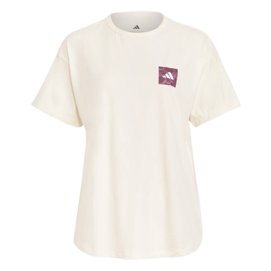 Adidas Adidas T Shirts Women's Ecru Crew Neck Moderate