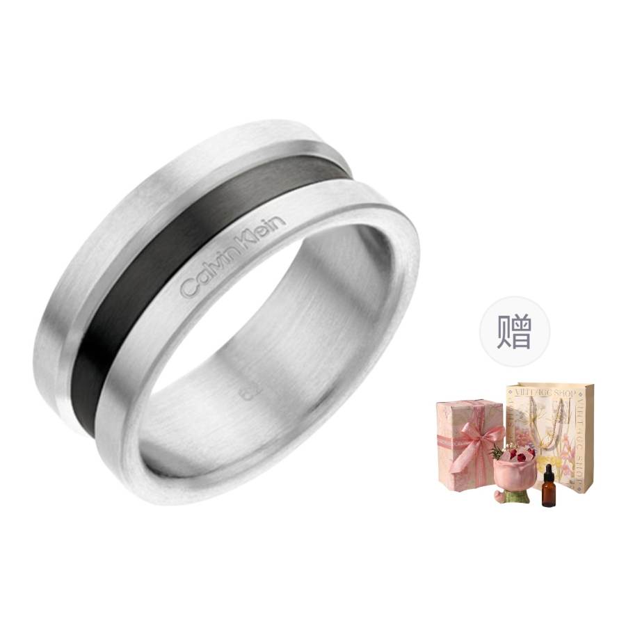 CALVIN KLEIN 316L Stainless Steel, Gold Plated Steel Rings Men's
