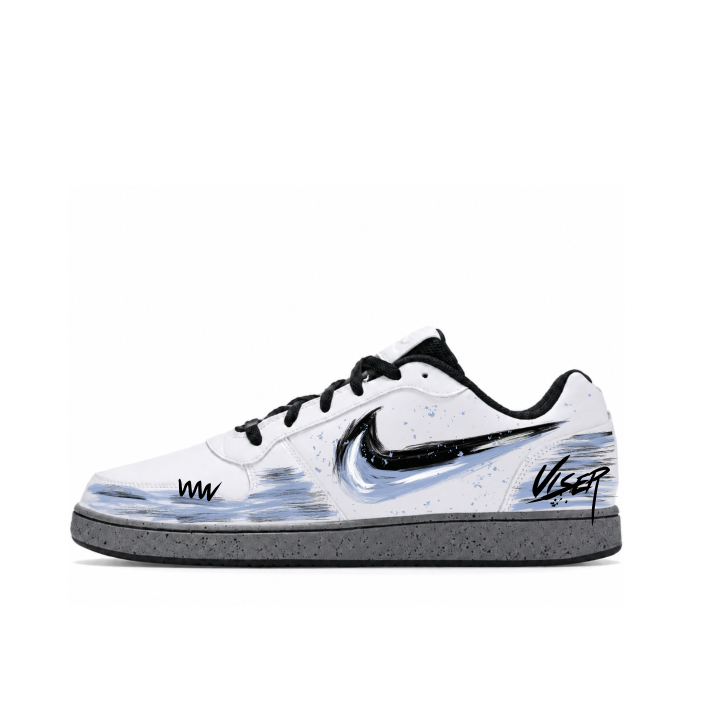 Nike Nike EBERNON Skateboard Shoes Men's Low Top White Blue