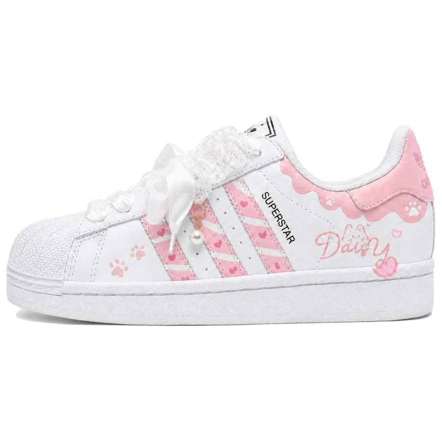 Adidas Originals Superstar 2 Skateboard Shoes Women's Low Top Sweetheart Pink
