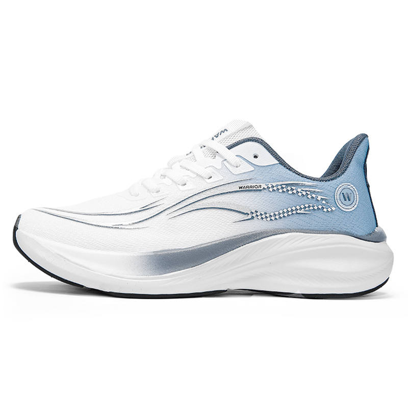 WARRIOR WARRIOR Running Shoes Men's Low Top White Blue Gradient With Silver Gray Accents