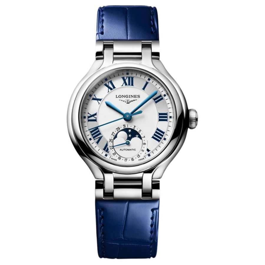 LONGINES Heart Moon Collection Automatic Mechanical Movement 30m Waterproof Women's Watch 34mm White Dial