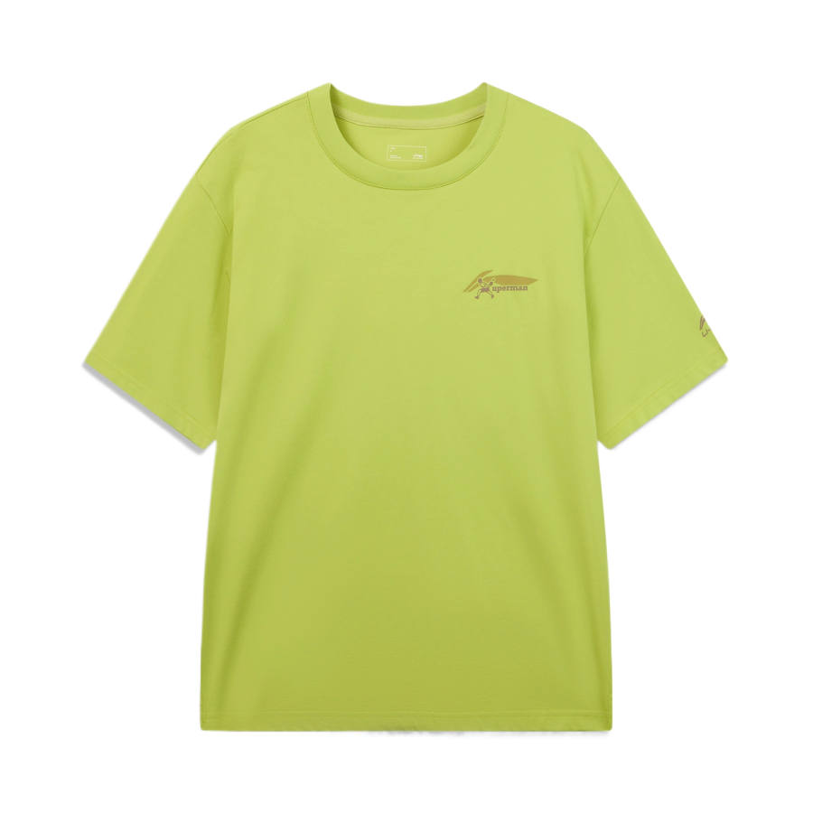 Li-Ning Li Ning T Shirts Unisex Bamboo Green Crew Neck Moderate