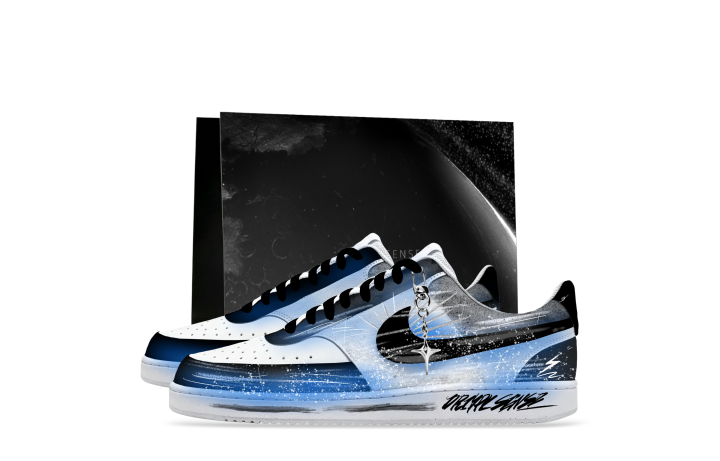 Nike Nike Court Vision Skateboard Shoes Men's Low Top White/Blue/Black