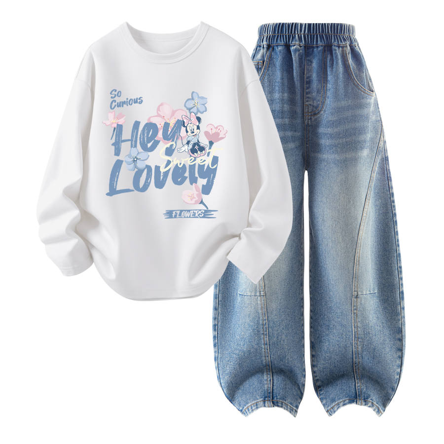 Disney Kids Casual Sportswear Crew Neck Thin Stretch Breathable