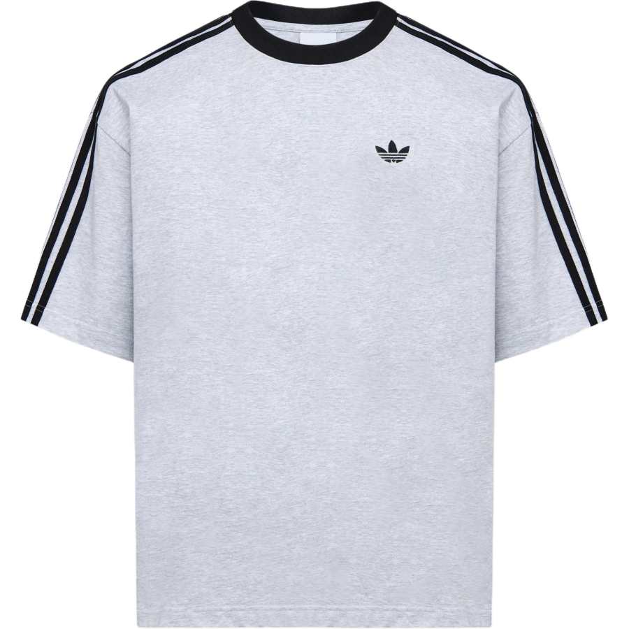 Adidas Originals T Shirts Men's Light Heather Gray Crew Neck Moderate