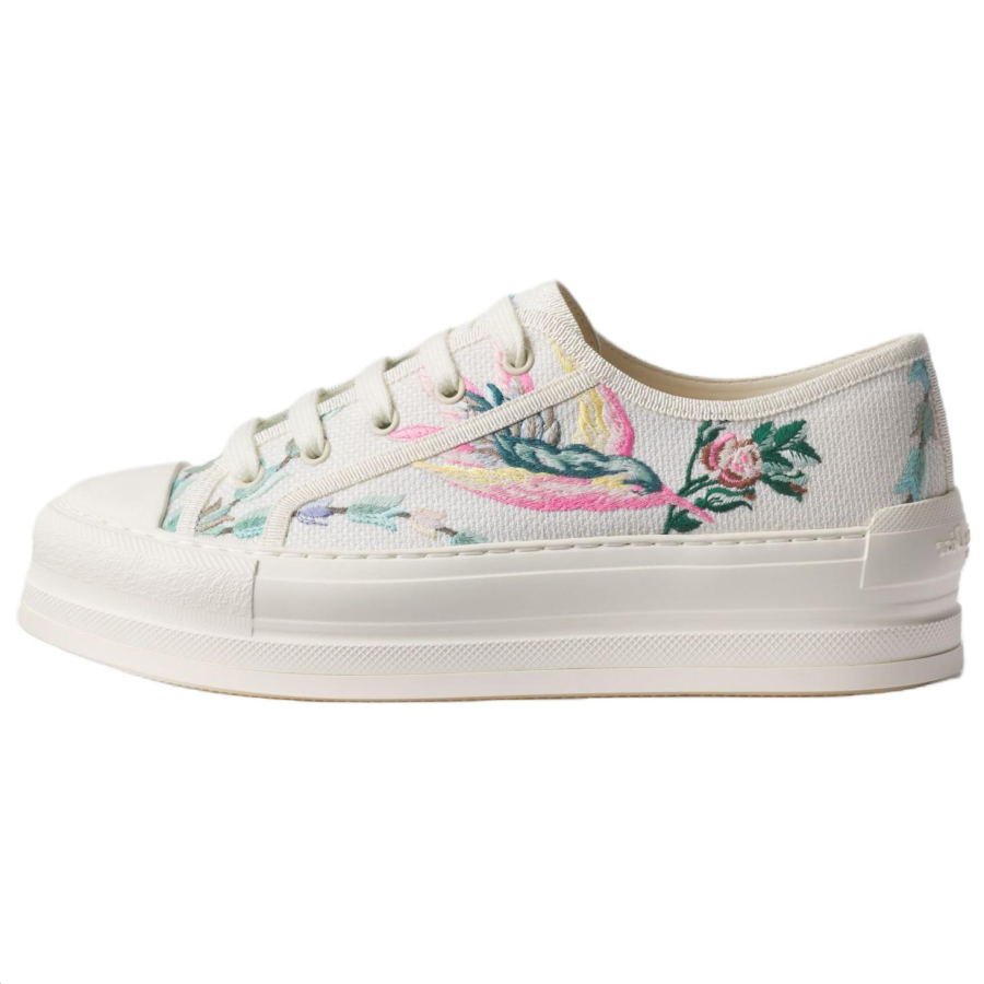 DIOR Walk'n'Dior Canvas Shoes Women's Low Top White