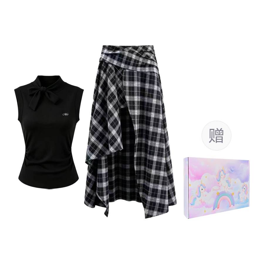 MostwantedLab Two Piece Skirt Sets Women's Thin Long Skirt
