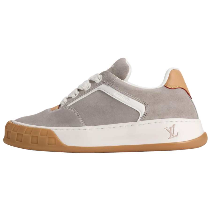 LOUIS VUITTON Tilted Skateboard Shoes Men's Low Top Gray