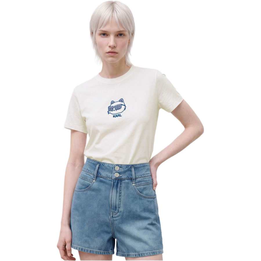 KARL LAGERFELD / Karl Lagerfeld Jeans T Shirts Women's White Crew Neck